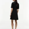 Vestido camisero con lazo delantero de mezcla de lino