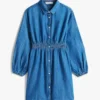Vestido camisero de cambray para niña