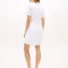 Vestido camisero de popelín con ojales bordados