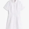 Vestido camisero de popelín con ojales bordados