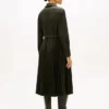 Vestido camisero de sarga plisado con cinturón