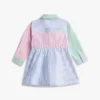 Vestido camisero elástico de rayas mixtas para bebés