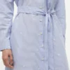 Vestido camisero midi a rayas con estampado floral