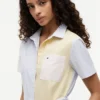 Vestido camisero Oxford de rayas múltiples Vestido camisero Oxford de rayas múltiples