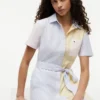 Vestido camisero Oxford de rayas múltiples Vestido camisero Oxford de rayas múltiples