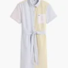 Vestido camisero Oxford de rayas múltiples Vestido camisero Oxford de rayas múltiples