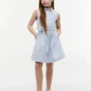 Vestido camisero sin mangas con cinturón para niña