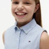 Vestido camisero sin mangas con cinturón para niña