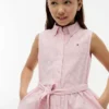Vestido camisero sin mangas con cinturón para niña