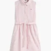 Vestido camisero sin mangas con cinturón para niña