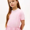 Vestido camiseta con estampado primaveral para niña Vestido camiseta con estampado primaveral para niña