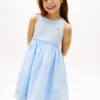 Vestido combinado con ojales bordados para niña