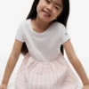 Vestido combinado de seersucker a cuadros vichy para niña