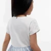 Vestido combinado de seersucker a cuadros vichy para niña