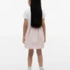 Vestido combinado de seersucker a cuadros vichy para niña