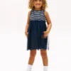 Vestido combinado de tul a rayas para niña Vestido combinado de tul a rayas para niña