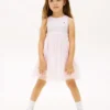 Vestido combinado de tul a rayas para niña Vestido combinado de tul a rayas para niña