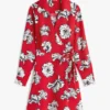 Vestido cruzado de crepé con estampado floral Vestido cruzado de crepé con estampado floral