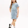 Vestido de denim a rayas para niña