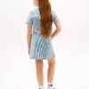 Vestido de denim a rayas para niña