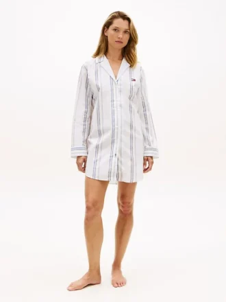 Vestido de dormir de popelín a rayas