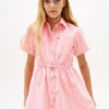 Vestido de popelín a rayas para niña Vestido de popelín a rayas para niña