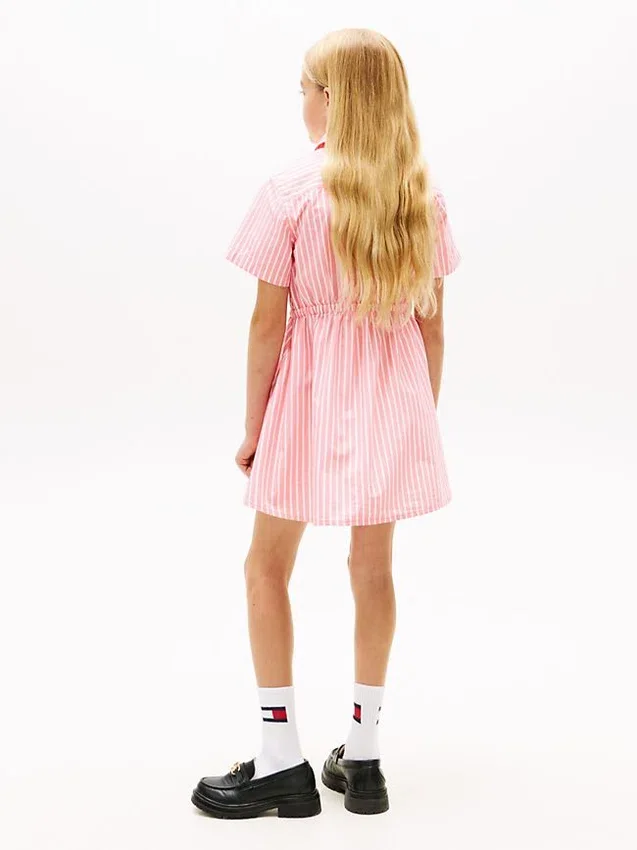 Vestido de popelín a rayas para niña Vestido de popelín a rayas para niña