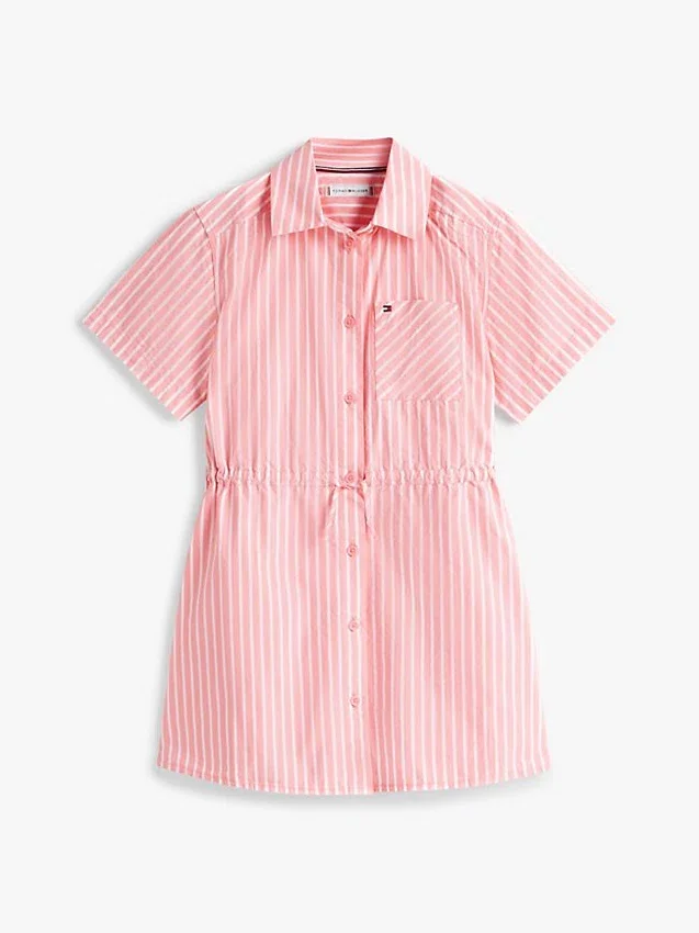 Vestido de popelín a rayas para niña Vestido de popelín a rayas para niña