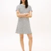Vestido de punto entrelazado con rayas en forma de chevron Vestido de punto entrelazado con rayas en forma de chevron