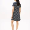 Vestido de punto entrelazado con rayas en forma de chevron Vestido de punto entrelazado con rayas en forma de chevron