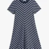Vestido de punto entrelazado con rayas en forma de chevron Vestido de punto entrelazado con rayas en forma de chevron