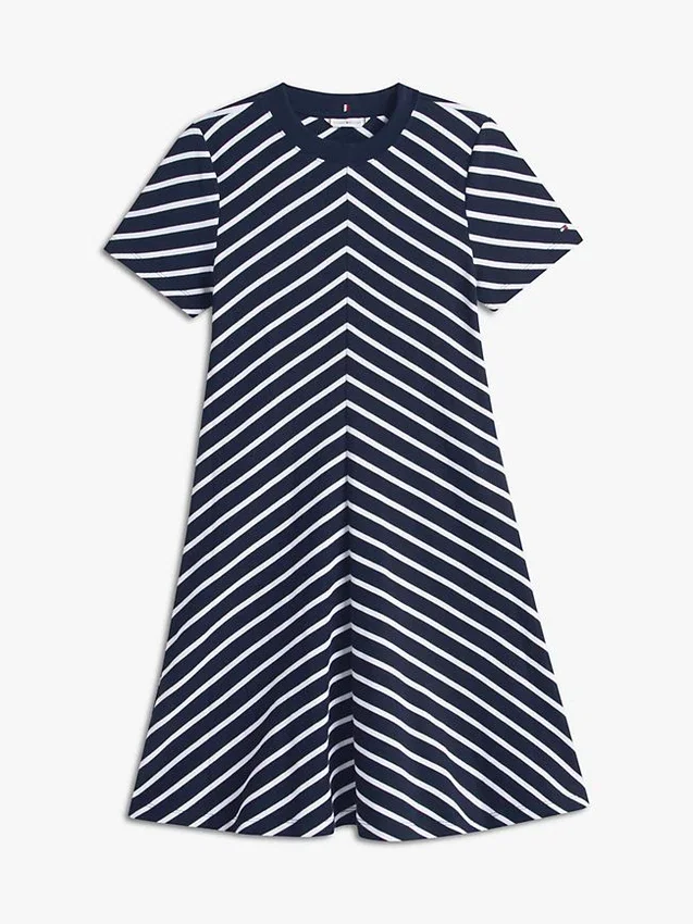Vestido de punto entrelazado con rayas en forma de chevron Vestido de punto entrelazado con rayas en forma de chevron