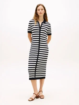 Vestido de punto polo ligero a rayas
