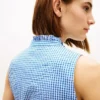 Vestido midi de seersucker a cuadros vichy con cinturón