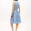 Vestido midi de seersucker a cuadros vichy con cinturón
