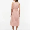 Vestido midi de seersucker a cuadros vichy fruncido