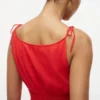 Vestido midi de seersucker con volantes