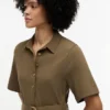 Vestido midi plisado de mezcla de tejidos
