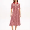 Vestido midi tipo polo con botones dorados