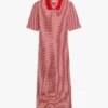 Vestido midi tipo polo con botones dorados