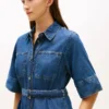 Vestido midi vaquero con cinturón