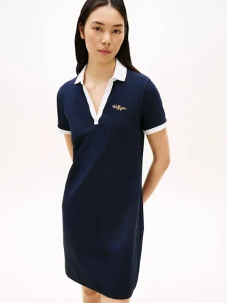 Vestido polo con el logotipo de Hilfiger bordado