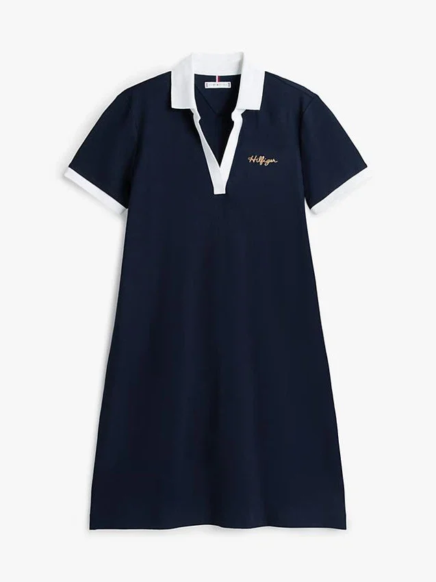 Vestido polo con el logotipo de Hilfiger bordado Vestido polo con el logotipo de Hilfiger bordado