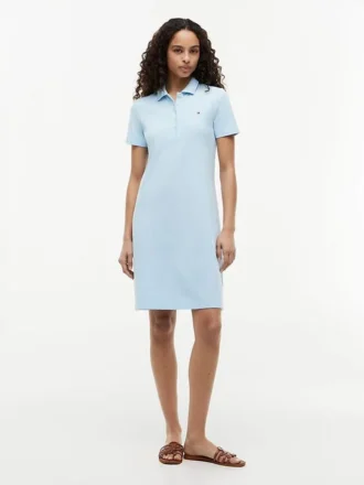 Vestido polo de algodón elástico de corte clásico