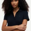 Vestido polo de algodón elástico de corte clásico