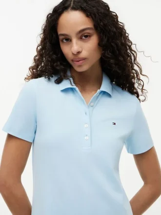 Vestido polo de algodón elástico de corte clásico