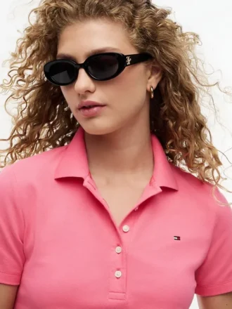 Vestido polo de algodón elástico de corte clásico