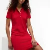 Vestido polo de algodón elástico de corte clásico