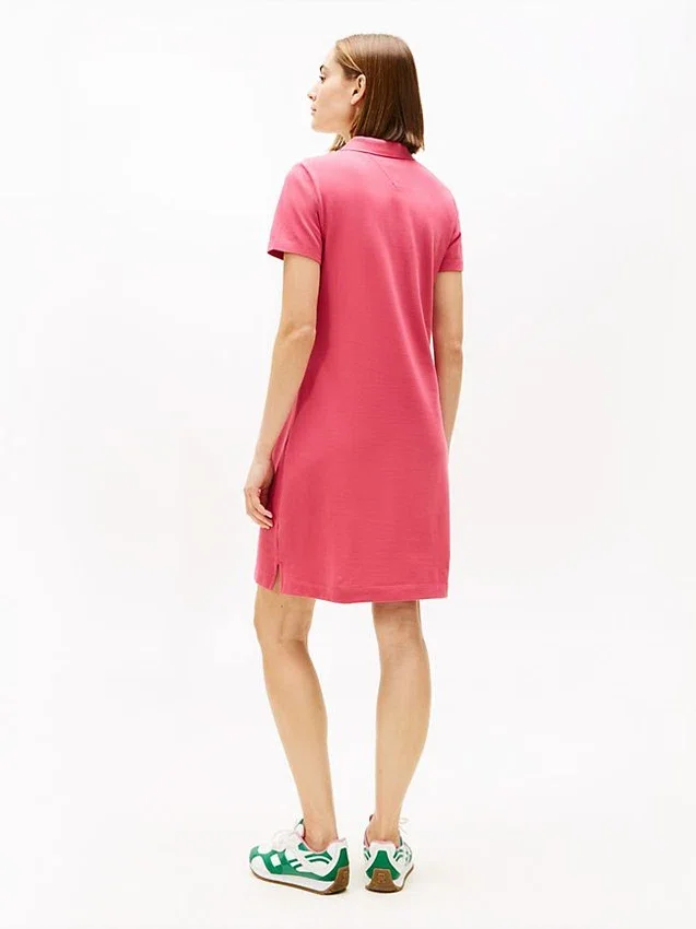 Vestido polo de algodón elástico de corte clásico Vestido polo de algodón elástico de corte clásico