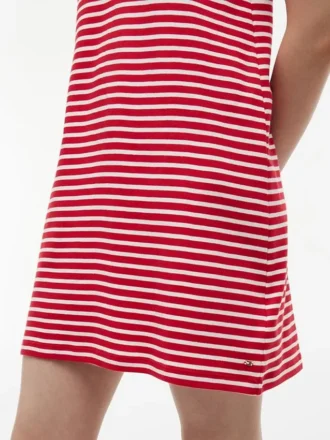 Vestido polo de interlock a rayas con botones dorados Vestido polo de interlock a rayas con botones dorados